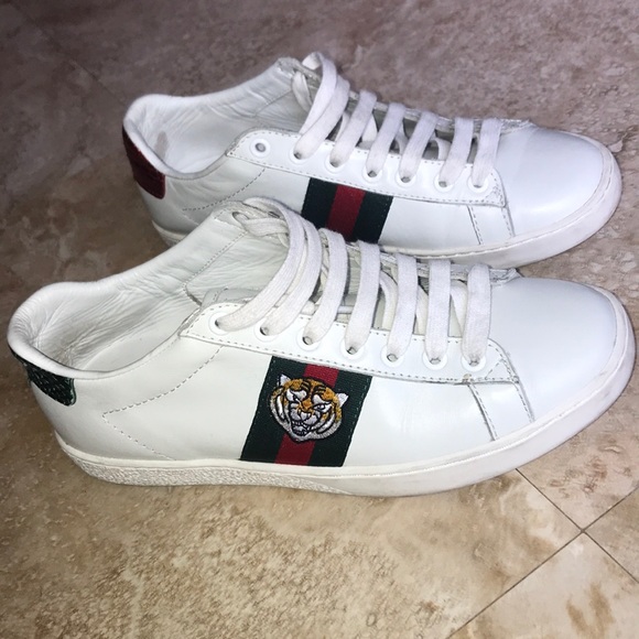 gucci white sneakers tiger